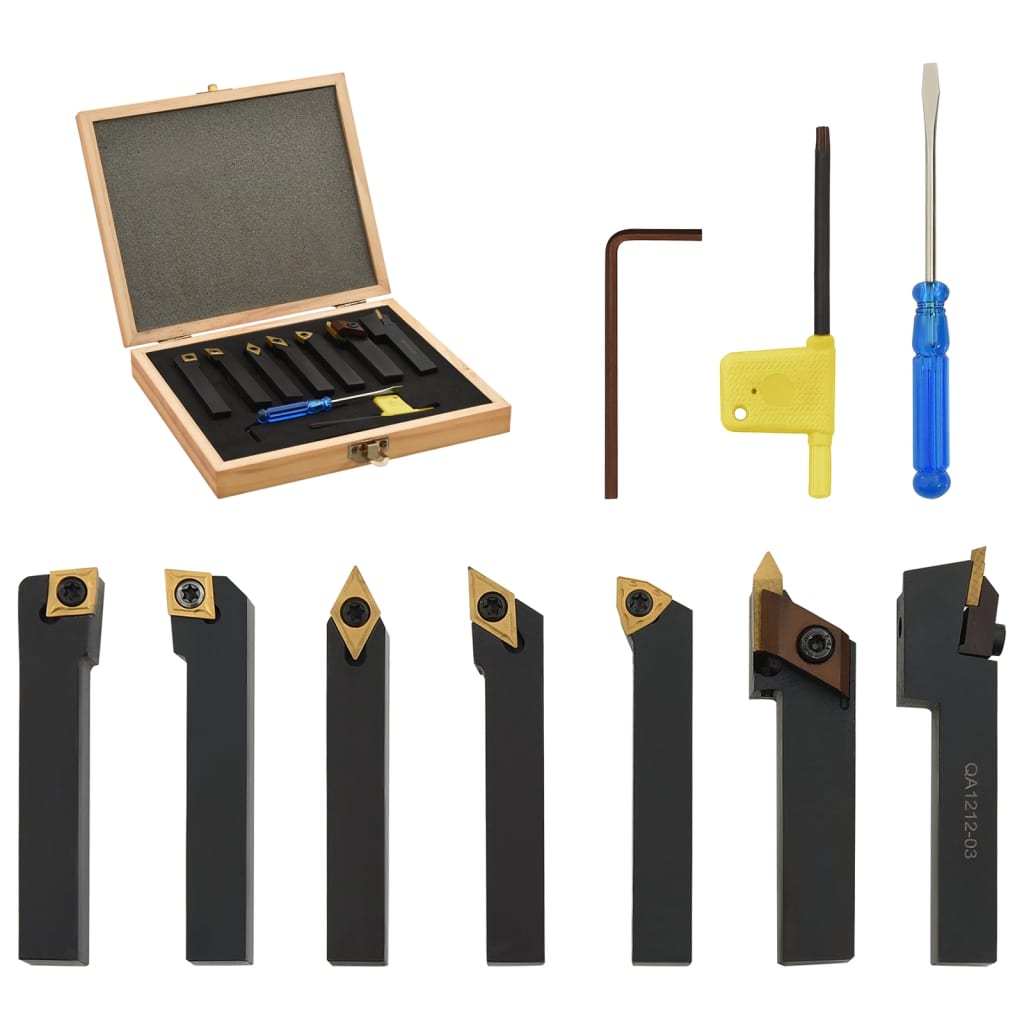 Vidaxl 12-Stéck Lafen Tool Set indexibel 80 mm 12x12 mm