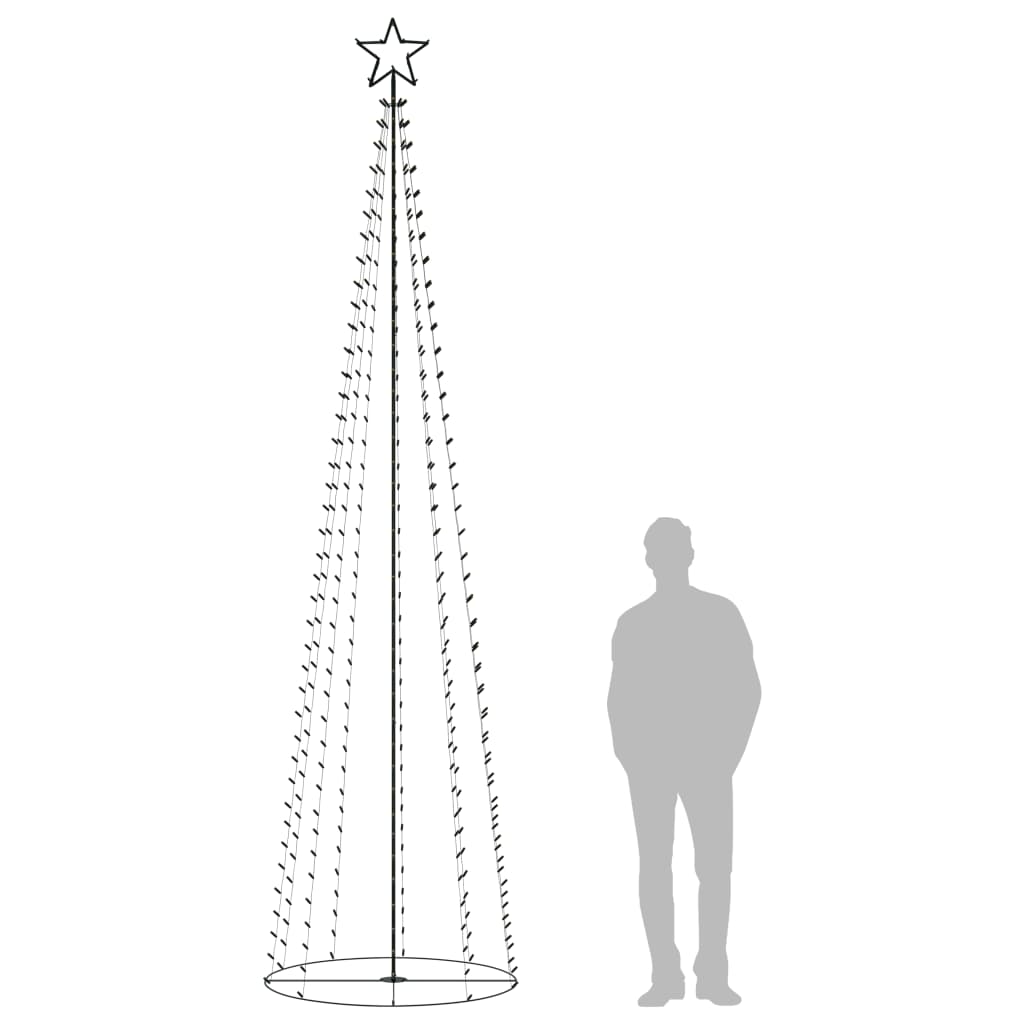 Vidaxl Kegelkerstboom 400 flerfarvede LED'er 100x360 cm