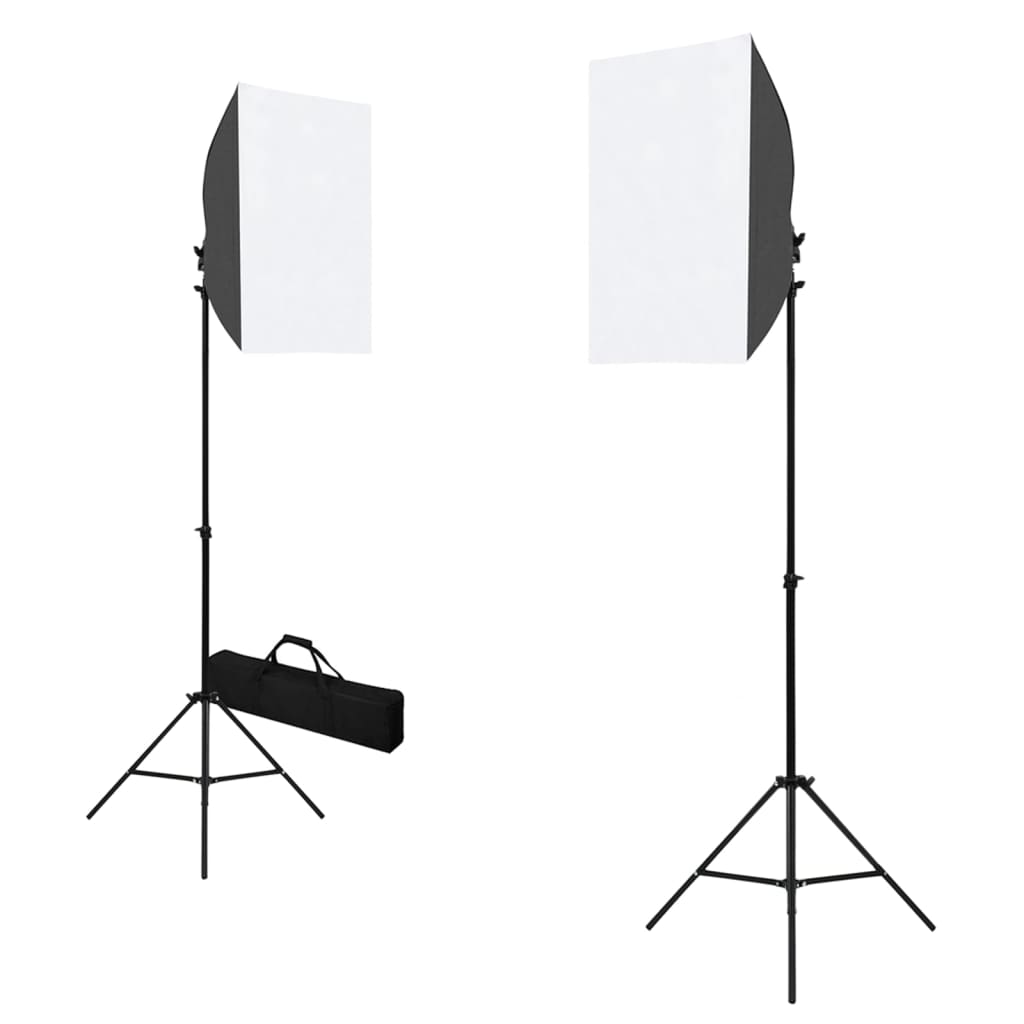 VidaXL Fotostudioset met softboxlampen en achtergrond