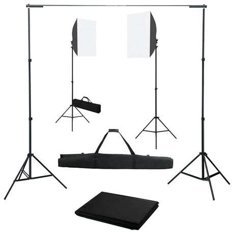 VidaXL Fotostudio-Set mit Softbox-Lichtern und Hintergrund