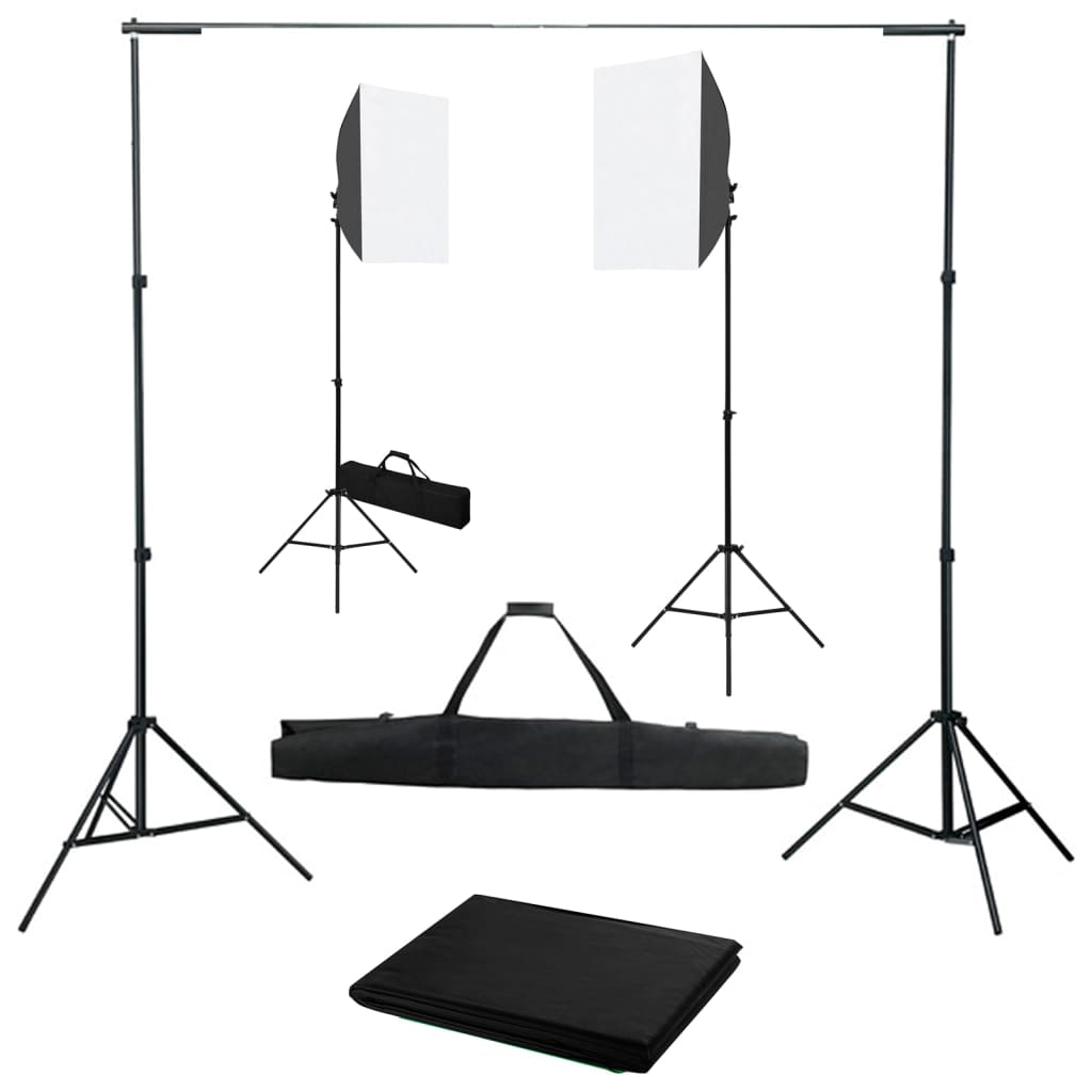 VidaXL Fotostudio-Set mit Softbox-Lichtern und Hintergrund