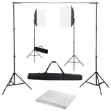 VidaXL Fotostudioset met softboxlampen en achtergrond