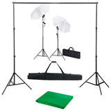 Vidaxl Photo Studio Set mat Hannergrond, Lampel an Dumbrellas