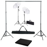 Vidaxl Photo Studio Set med baggrund, lamper og paraplyer