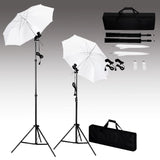 Vidaxl Photo Studio Set med bakgrunn, lamper og paraplyer