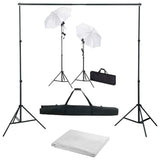 Vidaxl Photo Studio Set med baggrund, lamper og paraplyer