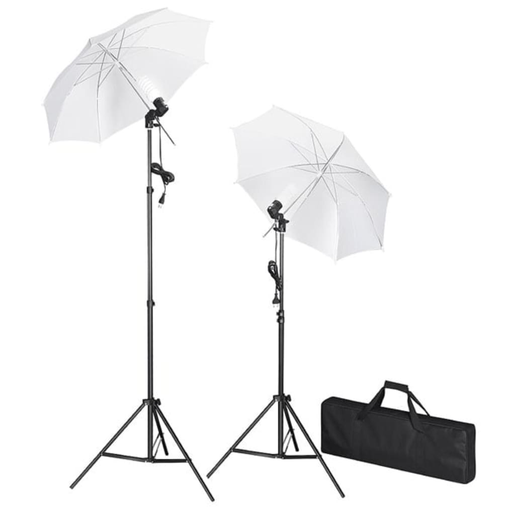 Ensemble de studio photo Vidaxl avec fond, lampes et parapluies