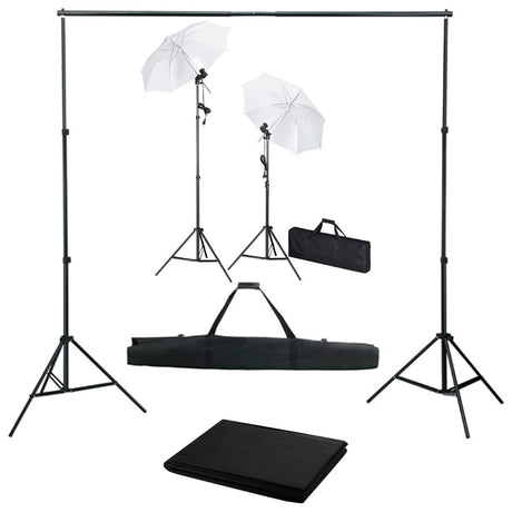 Vidaxl Fotostudio-Set mit Hintergrund, Lampen und Regenschirmen