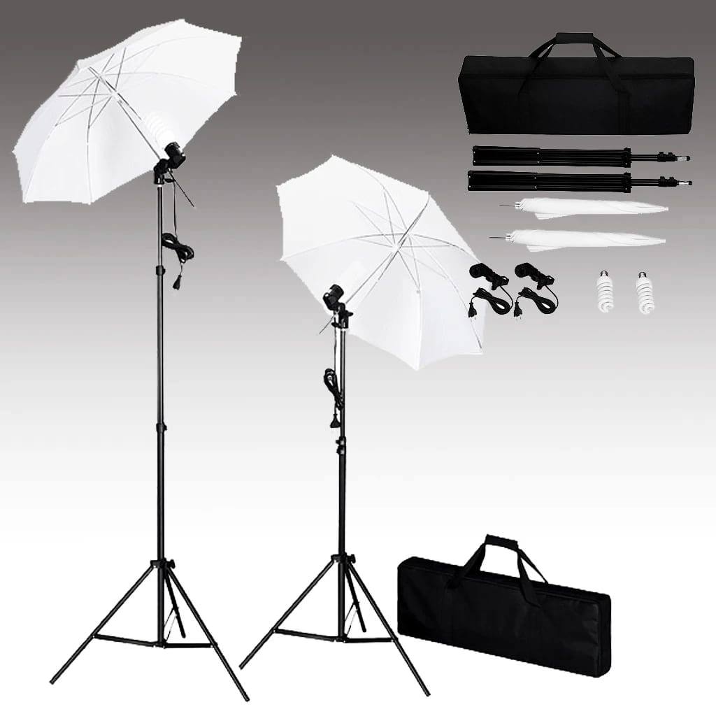 Vidaxl Photo studio set with background, lamps and umbrellas