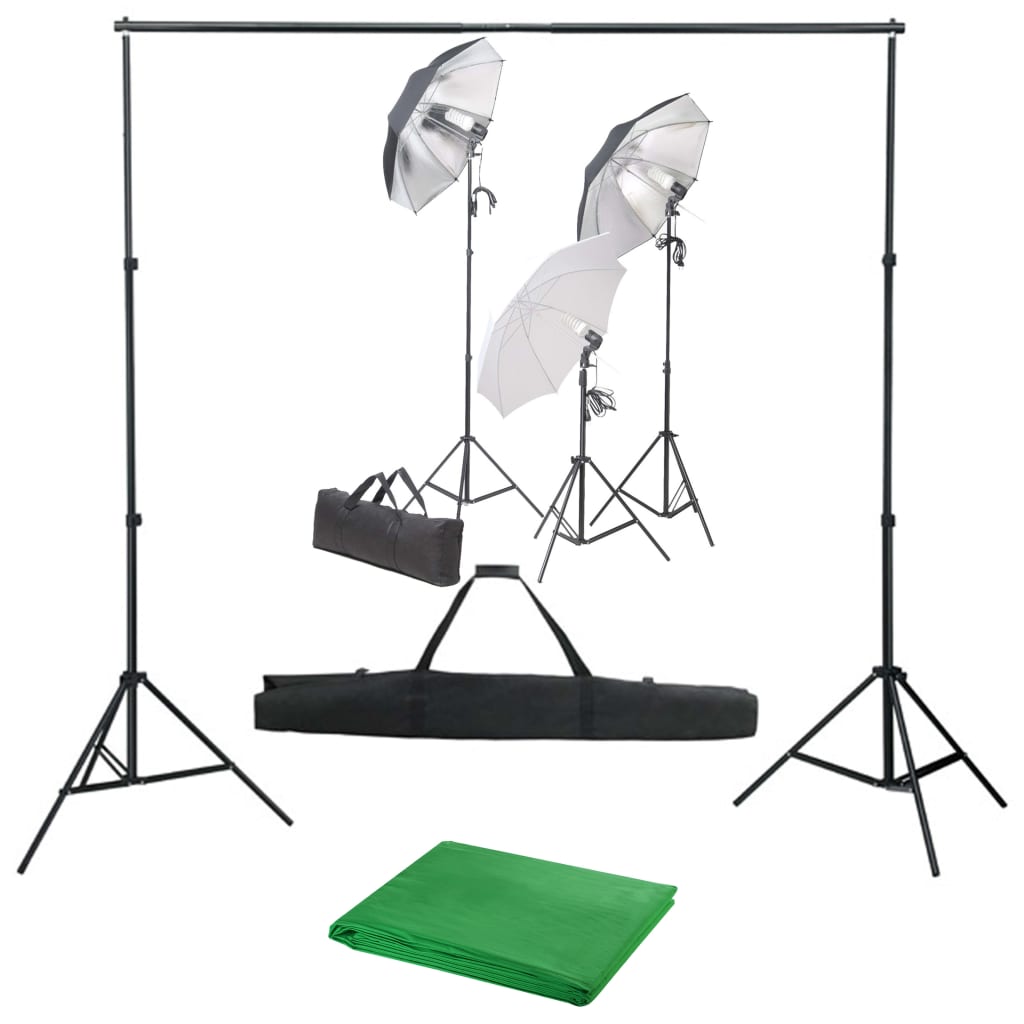 Vidaxl Photo studio set with lighting set and background