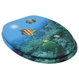 Vidaxl Toilettensitz mit Deckel Deep Sea MDF