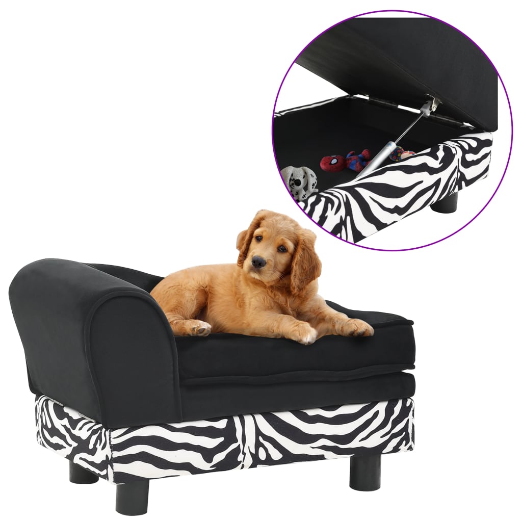 Vidaxl Dog Bank 57x34x36 cm en peluche noir