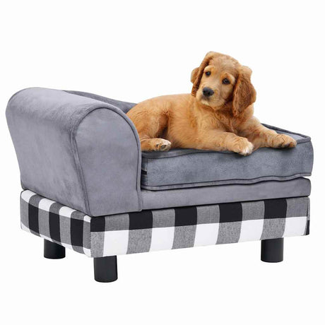 Vidaxl Hundebank 57x34x36 cm Plüschgrau