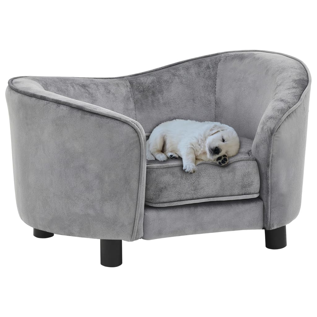 Vidaxl Dog Bank 69x49x40 cm grigio peluche