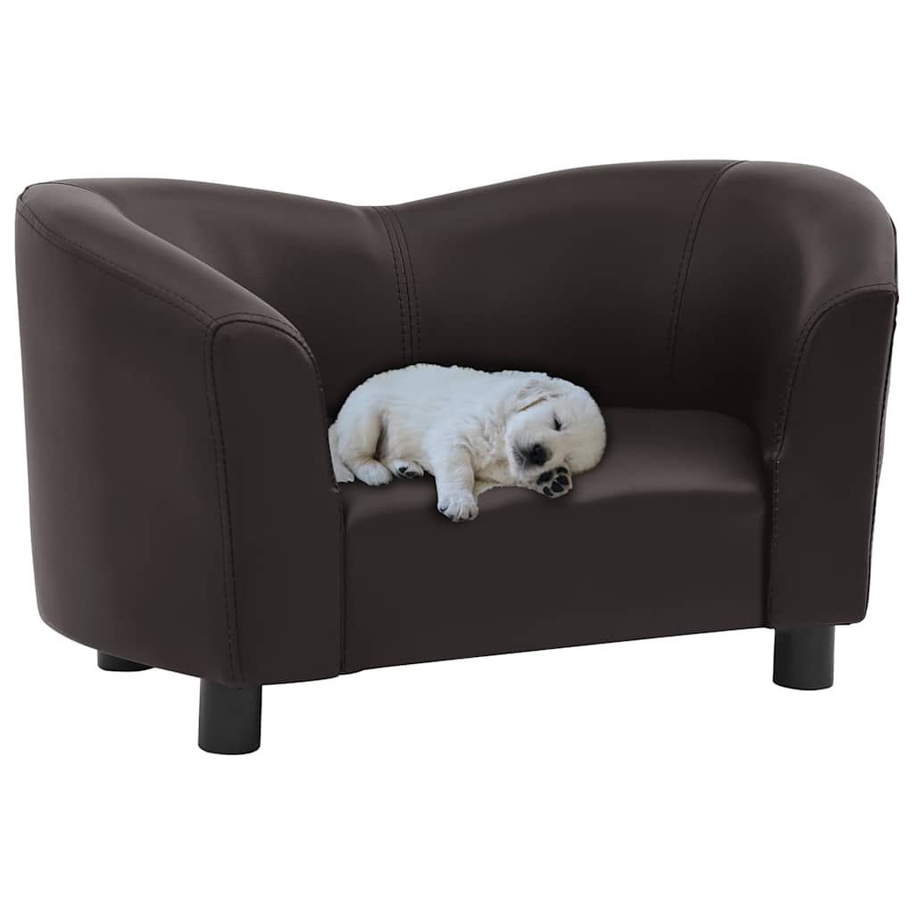Vidaxl Hundebank 67x41x39 cm künstliches Lederbraun
