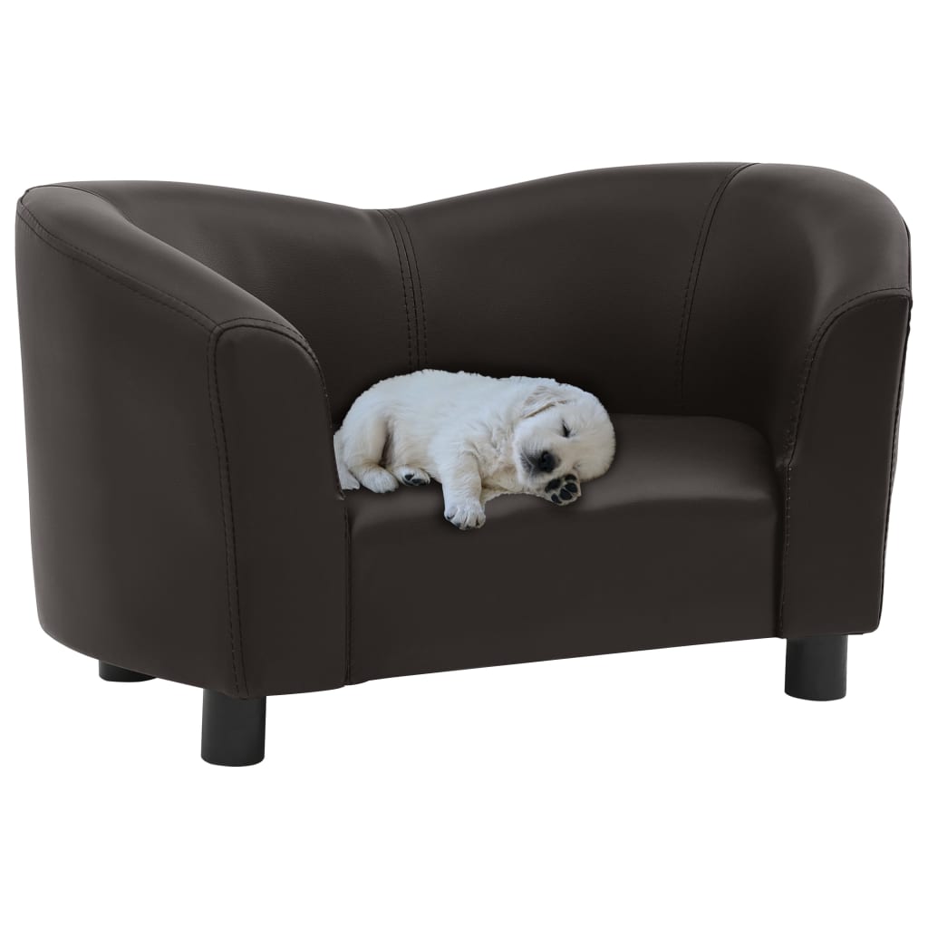 VidaXL dog bank 67x41x39 cm artificial leather brown