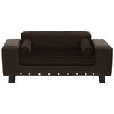 Vidaxl Hundebank 81x43x31 cm Plüsch und künstliches Lederbraun