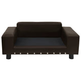 Vidaxl Hundebank 81x43x31 cm Plüsch und künstliches Lederbraun