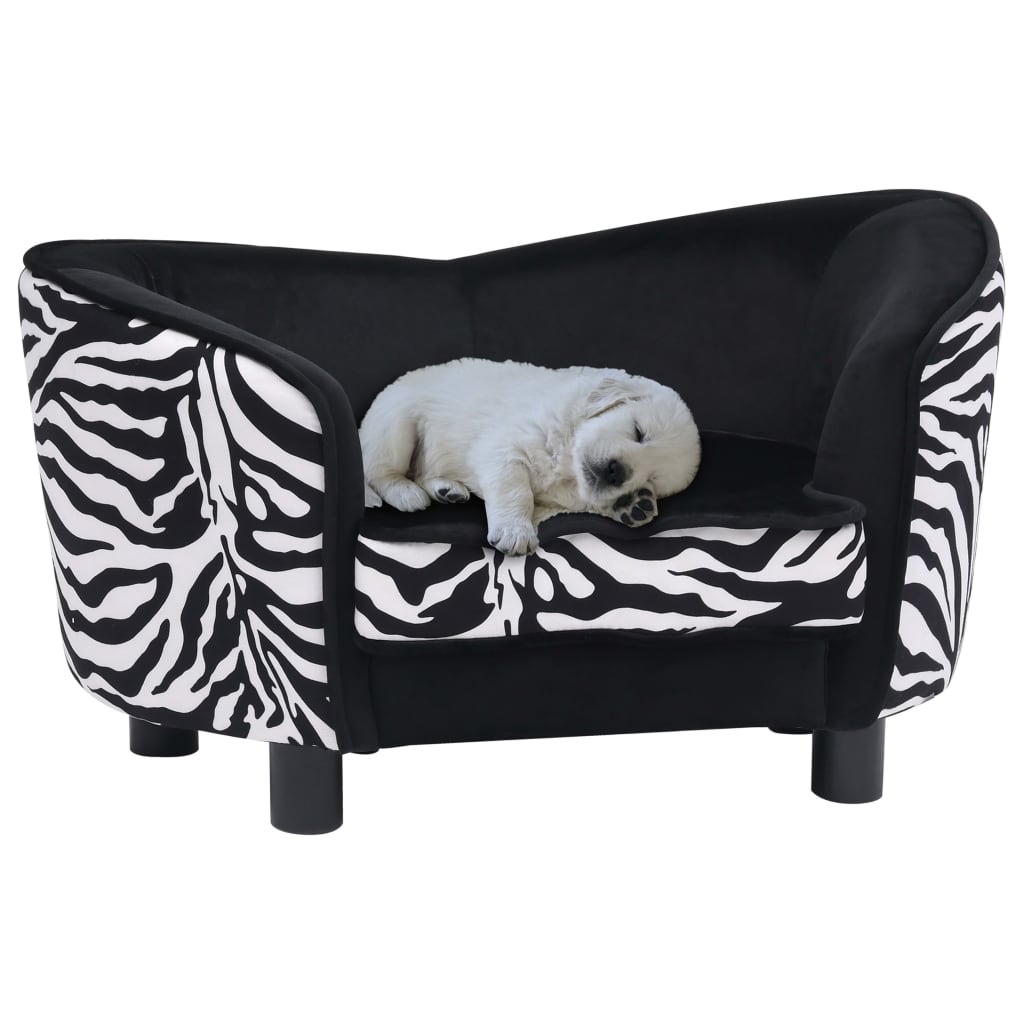 Vidaxl Dog Bank 68x38x38 cm Plush Black