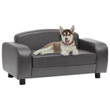 Vidaxl Dog Bank 80x50x40 cm en cuir artificiel gris