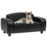 Vidaxl Dog Bank 80x50x40 cm künstliches Leder schwarz