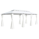 Arbor de Vidaxl con cortinas 180g m² 600x298x270 cm blanco