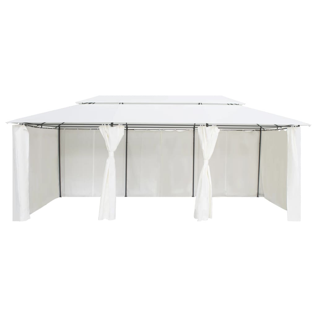 Arbor de Vidaxl con cortinas 180g m² 600x298x270 cm blanco