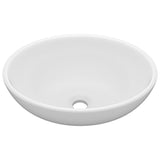 VIDAXL WASHBAIN OVAL 40x33 cm Keramikmatte Weiß