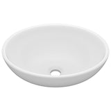 Vidaxl lavabo ovale 40x33 cm Mat de céramique blanc