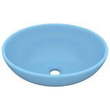 Vidaxl Washbasin Oval 40x33 cm ceramiczny matowy jasnoniebieski