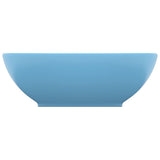 Vidaxl Washbasin Oval 40x33 cm keramisk Matt lyseblå