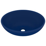 Vidaxl Washbasin Oval 40x33 cm keramisk matt mørkeblå