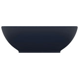 Vidaxl Washbeasin Oval 40x33 cm Keramik Matt Dunkelblau