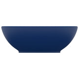 Vidaxl Washbasin oval 40x33 cm keramic matný tmavě modrá