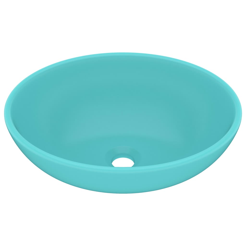 Vidaxl Washbasin Oval 40x33 cm Cerámico Matt claro verde