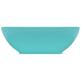 VIDAXL WASHBAIN OVAL 40x33 cm Keramik Matt Hellgrün