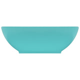 VidaXL Washbasin oval 40x33 cm ceramic matt light green