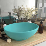 Vidaxl Washbasin Oval 40x33 cm Cerámico Matt claro verde