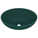 Vidaxl Washbasin Oval 40x33 cm ceramiczny matowy ciemnozielony