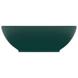 Vidaxl Washbasin Oval 40x33 cm Cerámico Matt Dark Green