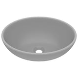 Vidaxl Washbasin Oval 40x33 cm keramic Matt Light Grey