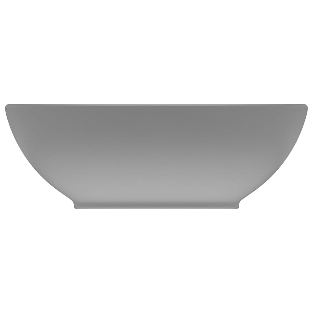 Vidaxl Washbasin Oval 40x33 cm keramic Matt Light Grey