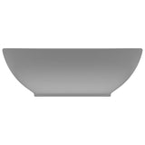 Vidaxl Washbasin Oval 40x33 cm keramic Matt Light Grey