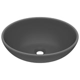 VIDAXL WASHBAIN OVAL 40x33 cm Keramik Matt Dunkelgrau