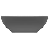 VIDAXL WASHBAIN OVAL 40x33 cm Keramik Matt Dunkelgrau