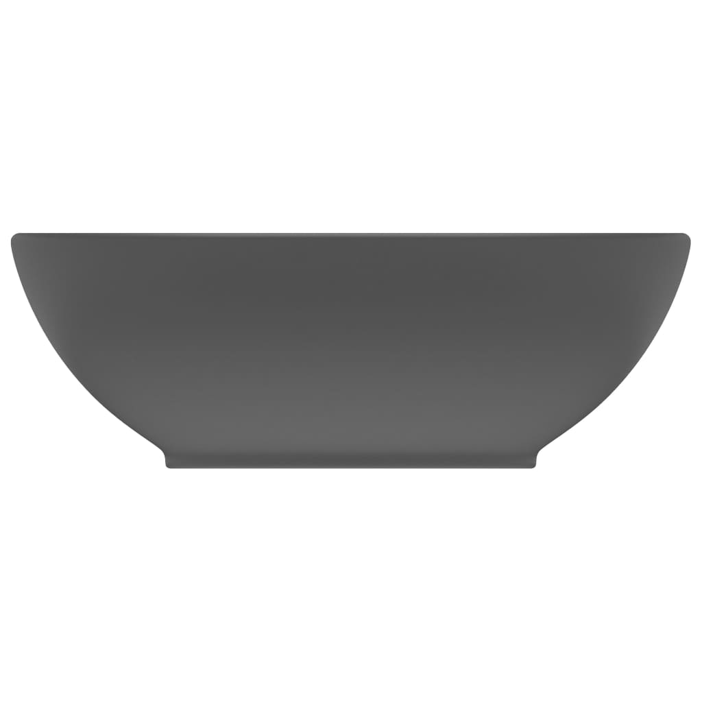 Vidaxl Washbasin Oval 40x33 cm keramická rohož tmavě šedá