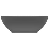 Vidaxl lavabo ovale 40x33 cm tapis de céramique gris foncé