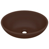 Vidaxl Washbasin Oval 40x33 cm Cerámico Matt Dark Brown