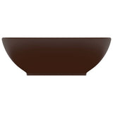 VIDAXL WASHBAIN OVAL 40x33 cm Keramik Matt Dunkelbraun