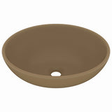 VIDAXL WASHBAIN OVAL 40x33 cm Keramikmattencreme